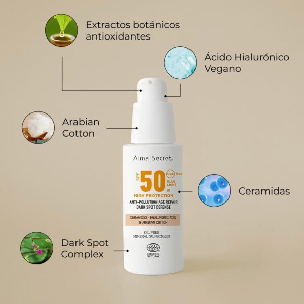 Protector Solar Facial SPF 50 con color (SAND) - Imagen 2