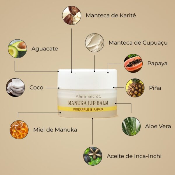Bálsamo Labial Reparador Piña & Papaya - Imagen 2